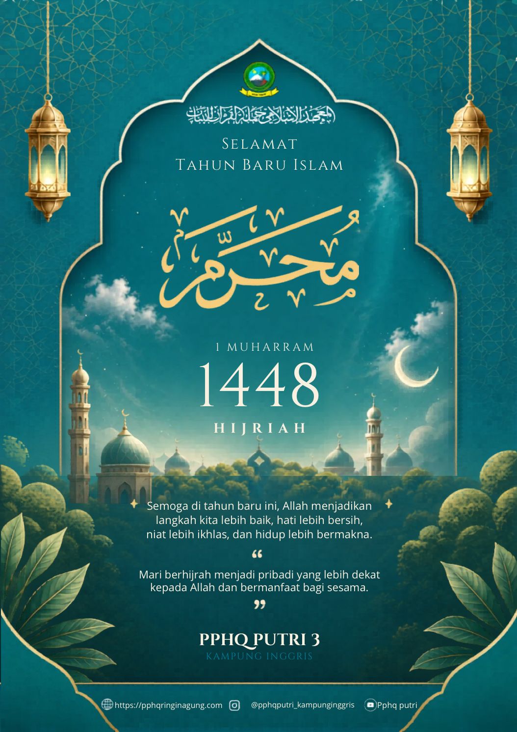 🌙 Selamat Tahun Baru Islam 1448 H dari PPHQ Putri 3 Kampung Inggris Plemahan